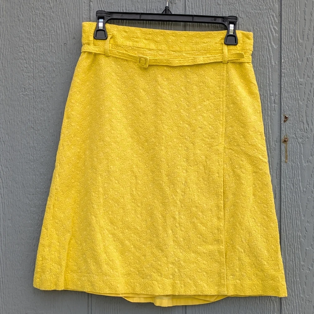 Express Design Studio Eyelet‎ A-Line Mini Skirt Yellow Size 6